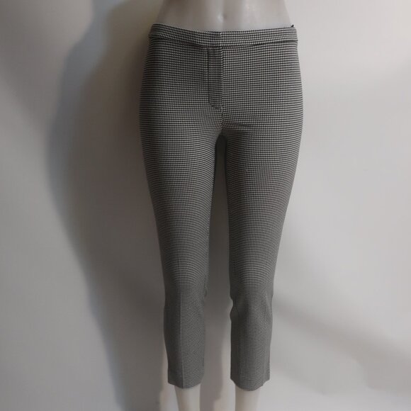 Womens Theory Black, White Gingham Checkered Print Skinny Pants 2 - Picture 1 of 9